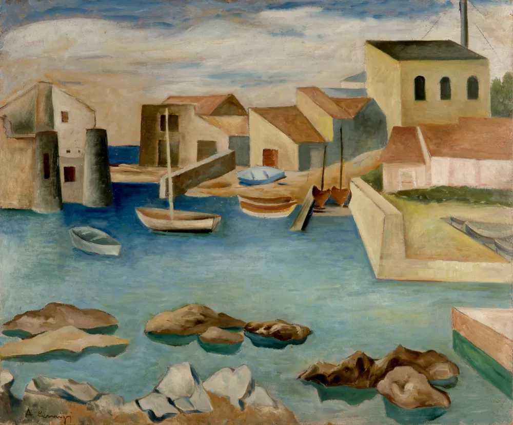 Mali Lo&scaron;inj, b. d., olje, vezana plo&scaron;ča, 50 x 60 cm (foto: GM) / Foto: Gm