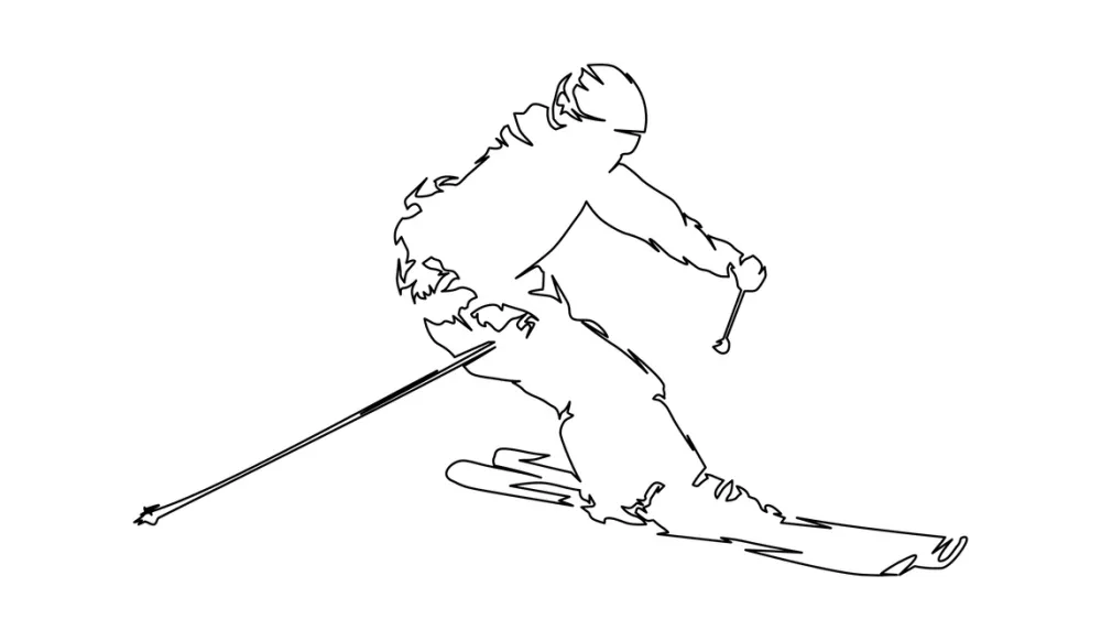 Downhill skier, skiing, abstract isolated vector silhouette, line art / Foto: Msan10, Getty Images