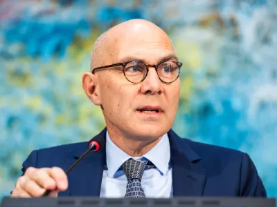 U.N. High Commissioner for Human Rights Volker Turk delivers his statement during the Human Rights Council Special Session on the Human Rights Situation in and around El Fasher, Sudan, at the European headquarters of the United Nations in Geneva, Switzerland, Friday, Nov. 14, 2025. (Salvatore Di Nolfi/Keystone via AP)