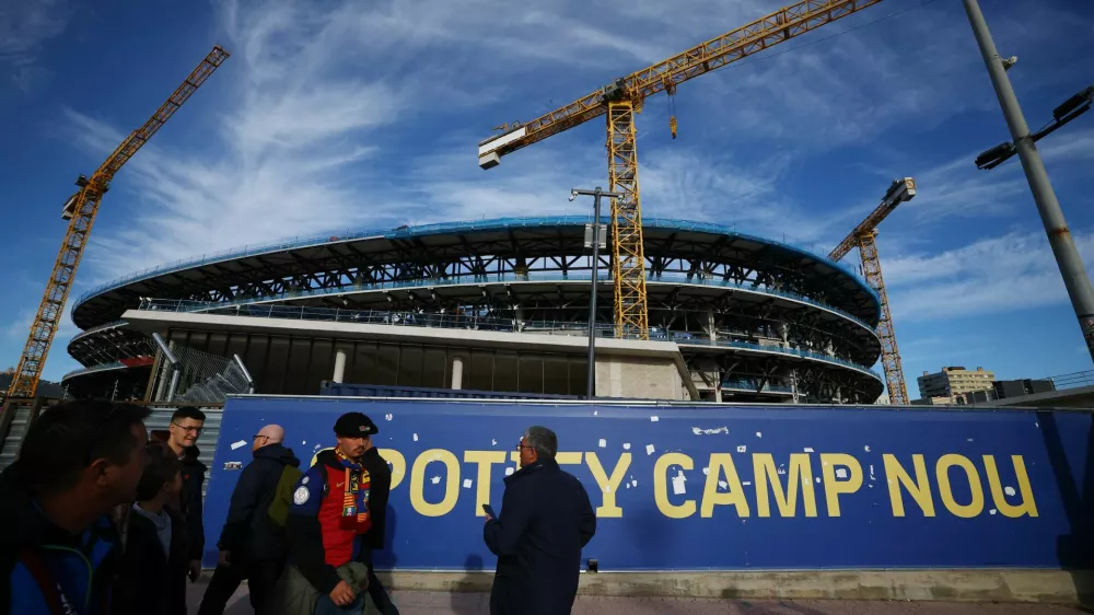 Soccer Football - LaLiga - FC Barcelona v Athletic Bilbao - Spotify Camp Nou, Barcelona, Spain - November 22, 2025 General view outside the stadium before the match REUTERS/Albert Gea