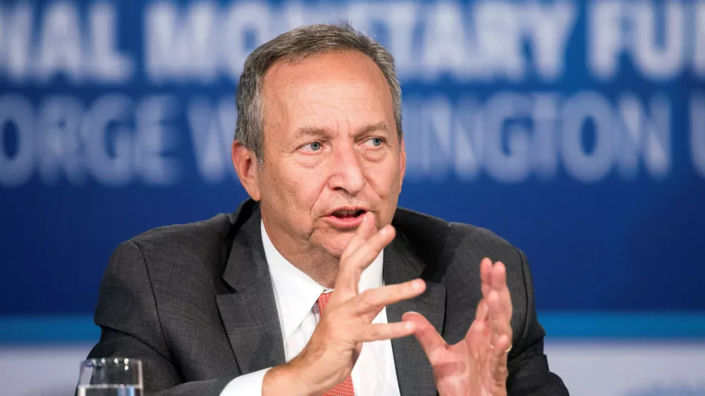 FILE PHOTO: Larry Summers, president emeritus of Harvard University, speaks during a discussion on "A Reform Agenda for Europe's Leaders" during the World Bank/IMF annual meetings in Washington October 9, 2014.   REUTERS/Joshua Roberts/File Photo