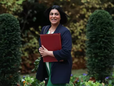 British Home Secretary Shabana Mahmood walks outside Downing Street, in London, Britain, November 18, 2025. REUTERS/Toby Melville