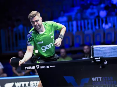 22.06.2025 - polfinale: Darko Jorgić VS Felix Lebrun, domači namiznoteni&scaron;ki turnir WTT Star Contender v Ljubljani FOTO: Nik Erik Neubauer