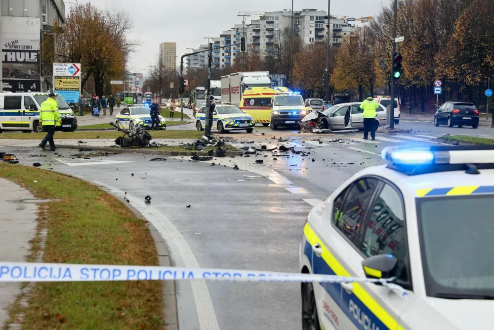 Nesreča Celov&scaron;ka cesta, 21. 11. 2025Foto: Jaka Gasar