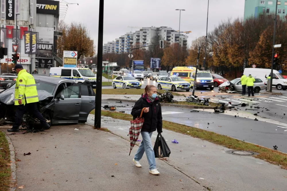 Nesreča Celov&scaron;ka cesta, 21. 11. 2025Foto: Jaka Gasar