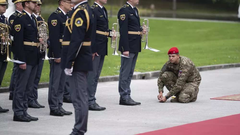 Slovenska vojskaslovenska policijaorkesterprotokol13.10.2025 - Uradni obisk generalnega sekretarja zveze NATOFOTO: Nik Erik Neubauer