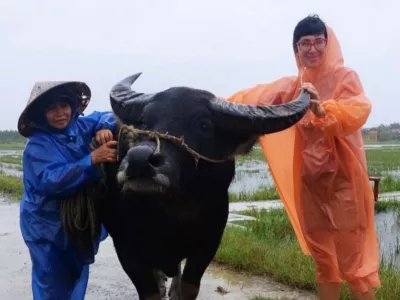 Jerca Legan med poplavami v Vietnamu. Imela je srečo, da so jo evakuirali iz hotela. 