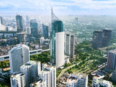 JAKARTA - Indonesia. March 12, 2018: Aerial photo of iconic BNI 46 Tower with located in South Jakarta Central Business District, / Foto: Creativaimages