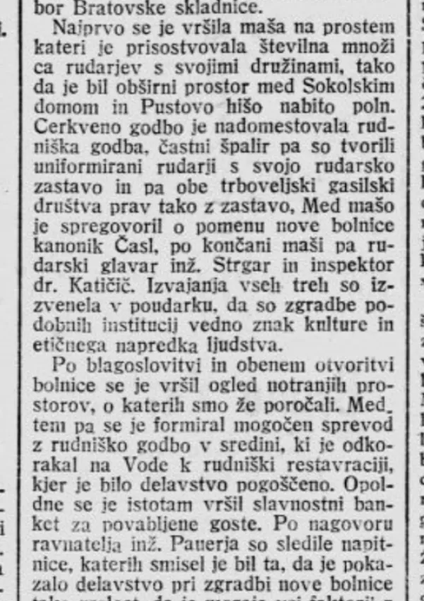 Splo&scaron;na bolni&scaron;nica Trbovlje 1925 / Foto: Jutro