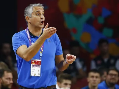 Basketball - Slovenia v Serbia - European Championships EuroBasket 2017 Final - Istanbul, Turkey - September 17, 2017 -  Coach Igor Kokoskov of Slovenia reacts. REUTERS/Murad Sezer