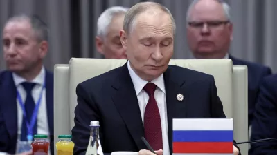Russian President Vladimir Putin attends the Collective Security Treaty Organization (CSTO) summit in Bishkek, Kyrgyzstan, November 27, 2025. Sputnik/Alexander Kazakov/Pool via REUTERS ATTENTION EDITORS - THIS IMAGE WAS PROVIDED BY A THIRD PARTY.