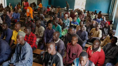 Parents of abducted School Children gather at the St. Mary's Catholic Primary and Secondary School in Papiri community, Nigeria, Friday, Nov. 28, 2025. (AP Photo)