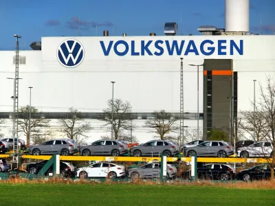 Mosel, Germany - March 25, 2024: Volkswagen Zwickau-Mosel Plant, an automobile factory of Volkswagen Sachsen in Zwickau district of Mosel, Germany. Since 2019 it produces electrical vehicles.