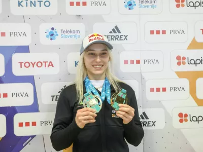 Janja Garnbret2.10.2025 - planinska zveza - &scaron;portno plezanje - tiskovna konferenca po svetovnem prvenstvuFoto: Luka Cjuha