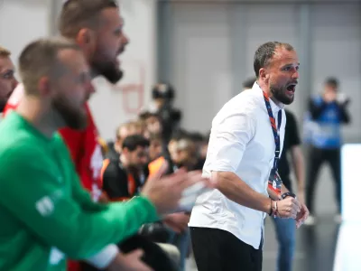 - Uro&scaron; Zorman, trener,- 14.10.2025. - Rokomet, Evropska liga 1. krog, LL Grosist Slovan - Baia Mare//FOTO: Bojan Velikonja