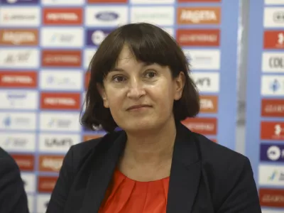 Nada Drobne Popović, predsednica uprave Petrola- 16.10.2023 - Smučarska zveza Slovenije &ndash; mo&scaron;ka in ženska alpska smučarska reprezentanca pred prvo tekmo sezone 2023/24 svetovnega pokala v S&ouml;ldnu &ndash; alpski smučarji //FOTO: Luka Cjuha