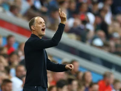 FILE PHOTO: Soccer Football - World Cup - UEFA Qualifiers - Group K - England v Andorra - Villa Park, Birmingham, Britain - September 6, 2025 England manager Thomas Tuchel reacts Action Images via Reuters/Matthew Childs/File Photo