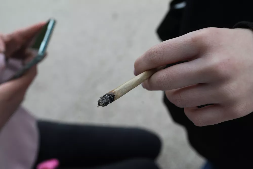 joint. - 18.04.2024. - Tradicionalni Marihuana mar&scaron; 2024, ki ga organizira &Scaron;tudentska organizacija Univerze v Ljubljani. FOTO: Bojan Velikonja