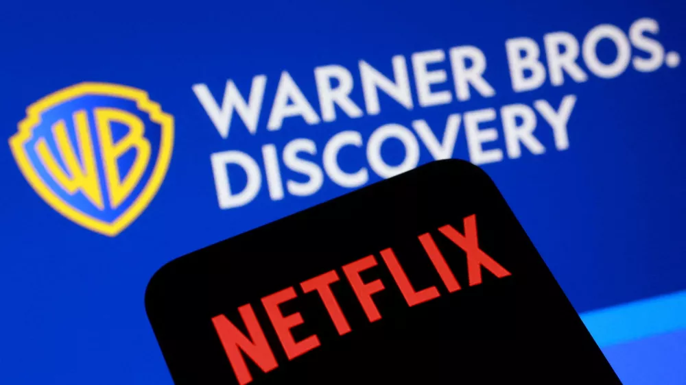 Netflix and Warner Bros Discovery logos are seen in this illustration created on December 5, 2025. REUTERS/Dado Ruvic/Illustration