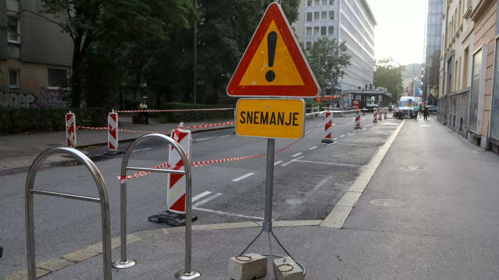 03.09.2025 - Snemanje filma - reklame - zapora ceste - Ljubljana Pražakova cestaFoto: Luka Cjuha