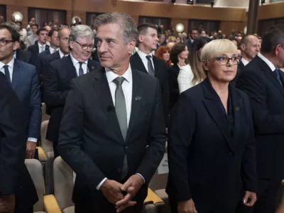 Nata&scaron;a Pirc MusarRobert Golob01.09.2025 20. Blejski strate&scaron;ki forumFOTO: Nik Erik Neubauer