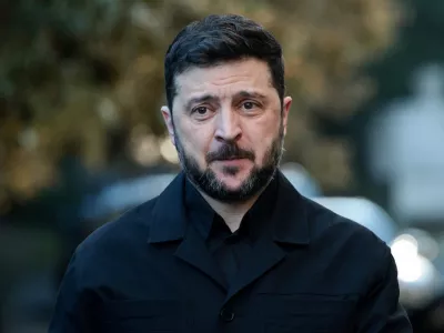 Ukraine's President Volodymyr Zelenskiy on the day he meets Pope Leo XIV in Castel Gandolfo, Italy, December 9, 2025. REUTERS/Francesco Fotia