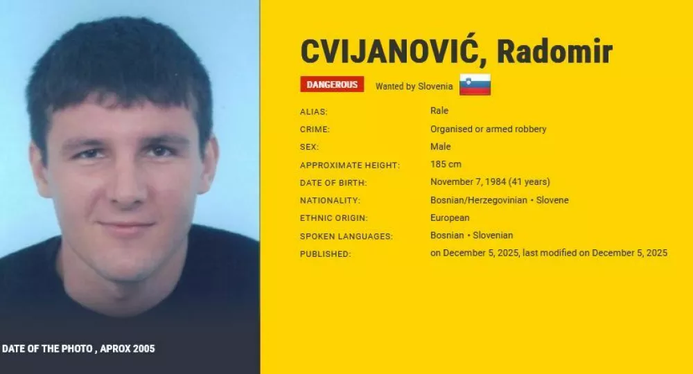 Radomir Cvijanović je osumljen sodelovanja pri ropu sefov SKB banke v Ljubljani leta 2005. 