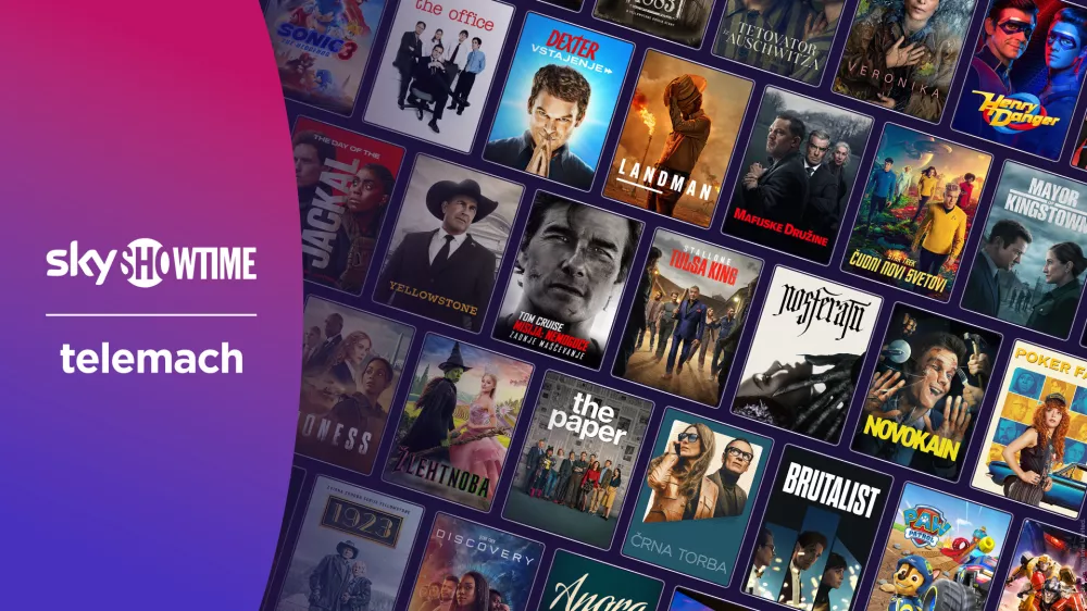 Pri Telemachu odslej svetovni katalog pretočnih vsebin SkyShowtime (Foto: Telemach Slovenija d.o.o.)