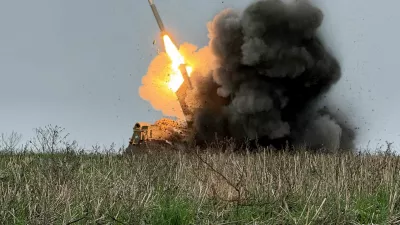 Ukrainian servicemen fire a Multiple Launch Rocket System (MLRS) towards Russian troops, amid Russia's attack on Ukraine, near the frontline town of Pokrovsk in Donetsk region, Ukraine December 9, 2025. REUTERS/Stringer