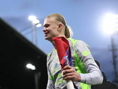 Soccer Football - Premier League - Crystal Palace v Manchester City - Selhurst Park, London, Britain - December 14, 2025 Manchester City's Erling Haaland celebrates after the match REUTERS/David Klein EDITORIAL USE ONLY. NO USE WITH UNAUTHORIZED AUDIO, VIDEO, DATA, FIXTURE LISTS, CLUB/LEAGUE LOGOS OR 'LIVE' SERVICES. ONLINE IN-MATCH USE LIMITED TO 120 IMAGES, NO VIDEO EMULATION. NO USE IN BETTING, GAMES OR SINGLE CLUB/LEAGUE/PLAYER PUBLICATIONS. PLEASE CONTACT YOUR ACCOUNT REPRESENTATIVE FOR FURTHER DETAILS..