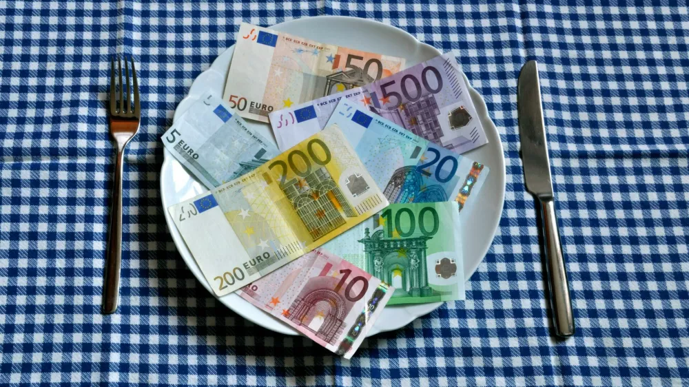 Illustration - Euro bills lie on a plate in Germany, 22 March 2011. Photo by: Berliner Verlag/Steinach/picture-alliance/dpa/AP Images