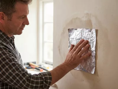 Preizkus na zidu. Folijo moramo nepredu&scaron;no zalepiti. / Foto: Google Gemini