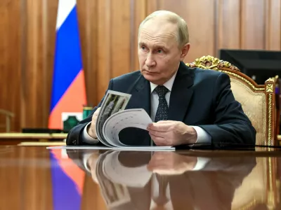 Russian President Vladimir Putin attends a meeting with Kazbek Kokov, head of the North Caucasus region of Kabardino-Balkaria, in Moscow, Russia December 16, 2025. Sputnik/Mikhail Metzel/Pool via REUTERS ATTENTION EDITORS - THIS IMAGE WAS PROVIDED BY A THIRD PARTY.
