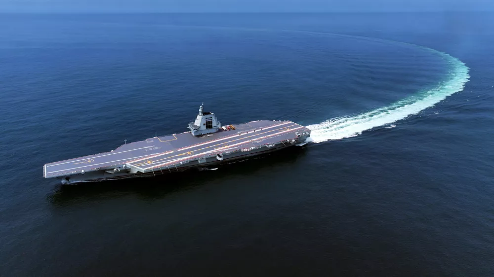 FILE - In this photo released by Xinhua News Agency, China's third conventionally powered aircraft carrier, the Fujian, conducts a maiden sea trial on May 7, 2024. (Ding Ziyu/Xinhua via AP, File)
