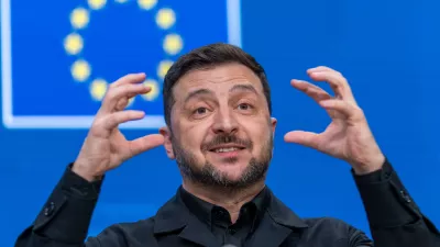 18 December 2025, Belgium, Brussels: Volodymyr Zelensky, President of Ukraine, speaks after the first working session at the EU summit. The main topic is the question of whether assets of the Russian central bank frozen in the EU can be used to support Ukraine in future. Photo: Michael Kappeler/dpa
