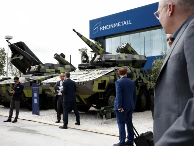 FILE PHOTO: A Skyranger 30 short range air defense turret system manufactured by Rheinmetall is displayed at the Eurosatory international land and air defence and security trade fair in Villepinte, France, June 17, 2024. REUTERS/Benoit Tessier/File Photo
