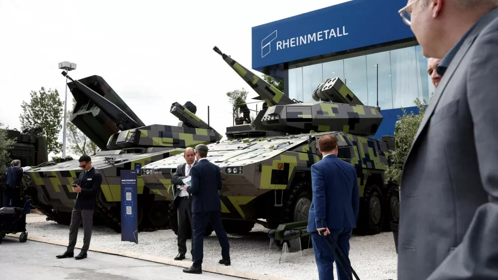 FILE PHOTO: A Skyranger 30 short range air defense turret system manufactured by Rheinmetall is displayed at the Eurosatory international land and air defence and security trade fair in Villepinte, France, June 17, 2024. REUTERS/Benoit Tessier/File Photo