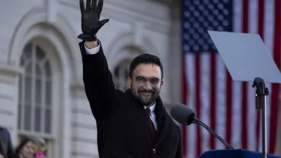 01 January 2026, US, New York City: Zohran Mamdani gestures towards the crowd after being sworn in as the 112th Mayor of New York City during an inauguration ceremony at City Hall. Photo: Matthew Hoen/ZUMA Press Wire/dpa
