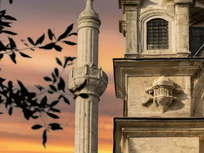The bird house on the Buyuk Selimiye Mosque in Istanbul, Turkey