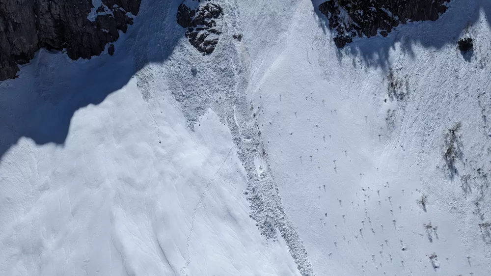 Gornika na območju &Scaron;pikovega grabna odnesel snežni plaz 
