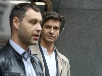 Luka Mesec, minister&nbsp;za delo in&nbsp;koordinator&nbsp;stranke Levica  - 26.09.2022 &ndash; Predsedni&scaron;ke volitve 2022 &ndash; novinarska konferenca kandidata za predsednika republike Mihe Kordi&scaron;a in poslanske skupine Levica ob vložitvi kandidature za predsednika republike //FOTO: Luka Cjuha