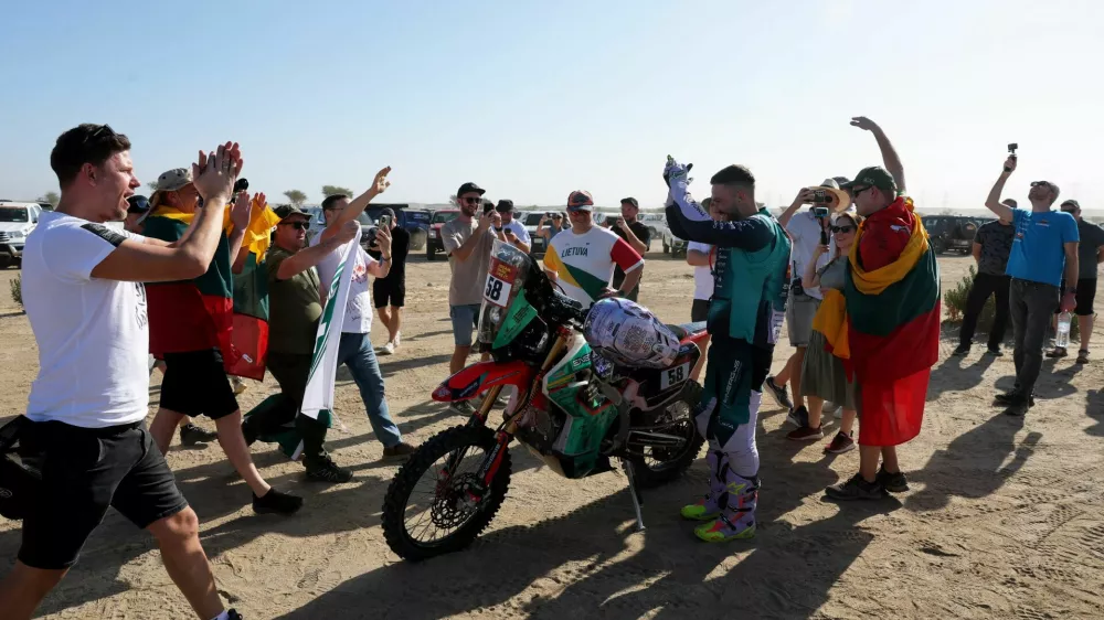 Rallying - Dakar Rally - Prologue - Yanbu, Saudi Arabia - January 3, 2026 Ht Rally Raid's Dovydas Karka reacts REUTERS/Stephane Mahe
