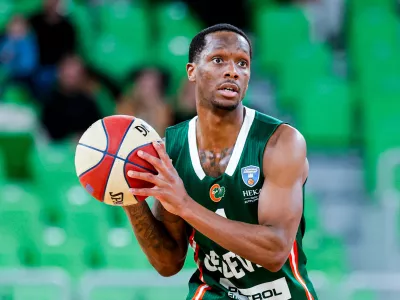 Umoja Gibson in action during AdmiralBet ABA League 2025/2026 basketball match between Cedevita Olimpija (SLO) and Spartak Office Shoes (SRB) in SRC Stozice, Ljubljana, Slovenia on January 3, 2026