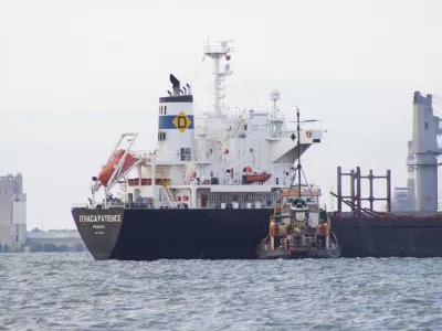 A tanker is docked on Lake Maracaibo, Venezuela, Wednesday, Jan. 7, 2026. (AP Photo/Edgar Frias)