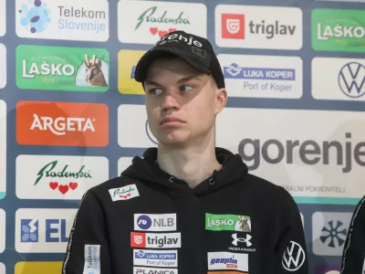 - Rok Masle.- 25.03.2025. - Novinarska konferenca mo&scaron;ke reprezentance Slovenije pred finalom svetovnega pokala v Planici.//FOTO: Bojan Velikonja