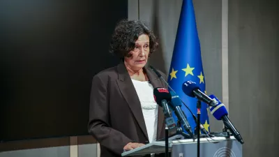 Ljubljana, DZ.Izjava za medije poslanke Gibanja Svoboda Tereze Novak, ki se je odzvala na besede predsednika SDS o financiranju nevladnih organizacij.Foto: STA