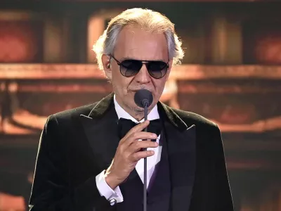 FILED - 05 December 2020, Berlin: Italian opera singer Andrea Bocelli preforms on stage during the ZDF gala "A Heart for Children". Photo: Britta Pedersen/dpa-Zentralbild/pool/dpa