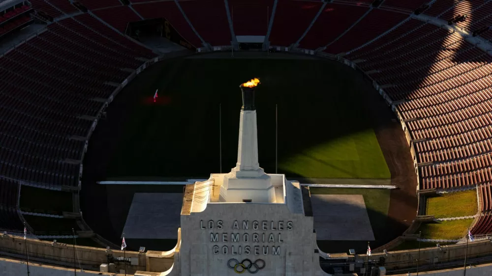 Olympics - LA28 - Ceremonial lighting of the cauldron - LA Memorial Coliseum, Los Angeles, California, U.S. - January 13, 2026. Ceremonial lighting of the cauldron ahead of ticket registration launch. REUTERS/Daniel Cole