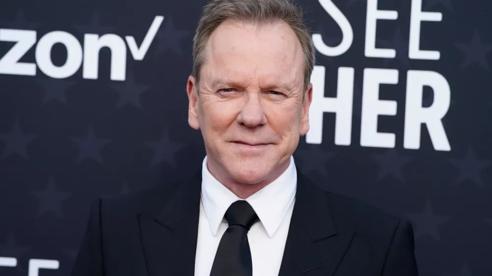 FILE - Kiefer Sutherland arrives at the 29th Critics Choice Awards Jan. 14, 2024, at the Barker Hangar in Santa Monica, Calif. (Photo by Jordan Strauss/Invision/AP, File)