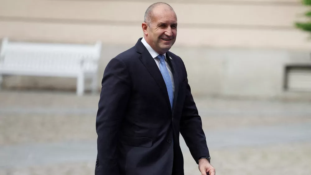 FILE PHOTO: Bulgarian President&nbsp;Rumen&nbsp;Radev arrives for the Three Seas Initiative Summit in Warsaw, Poland, April 29, 2025. REUTERS/Kacper Pempel/File Photo